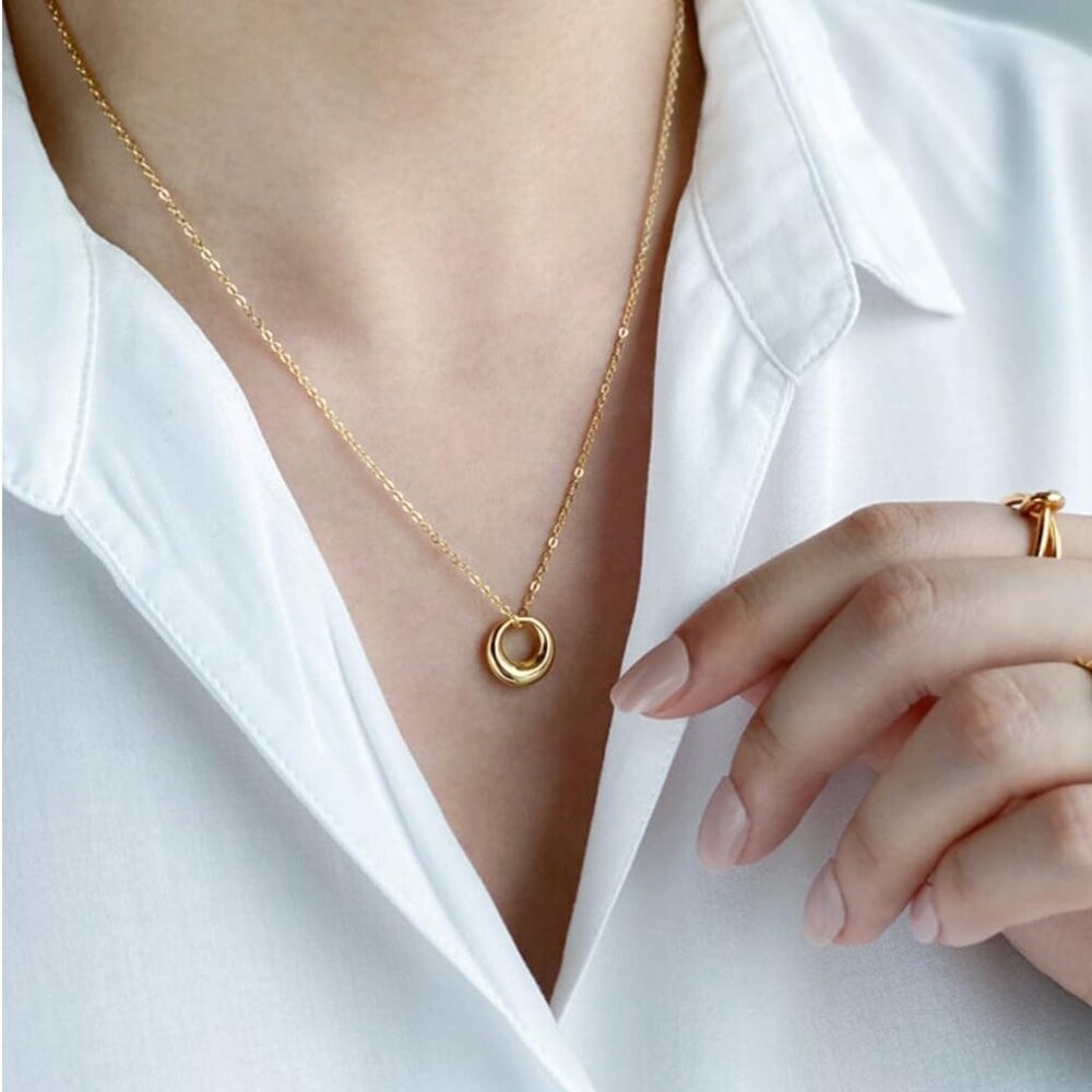 Gold Necklace for Women-14k Gold Plated Infinity Necklace Star Of David Necklace - Picture 5 of 7